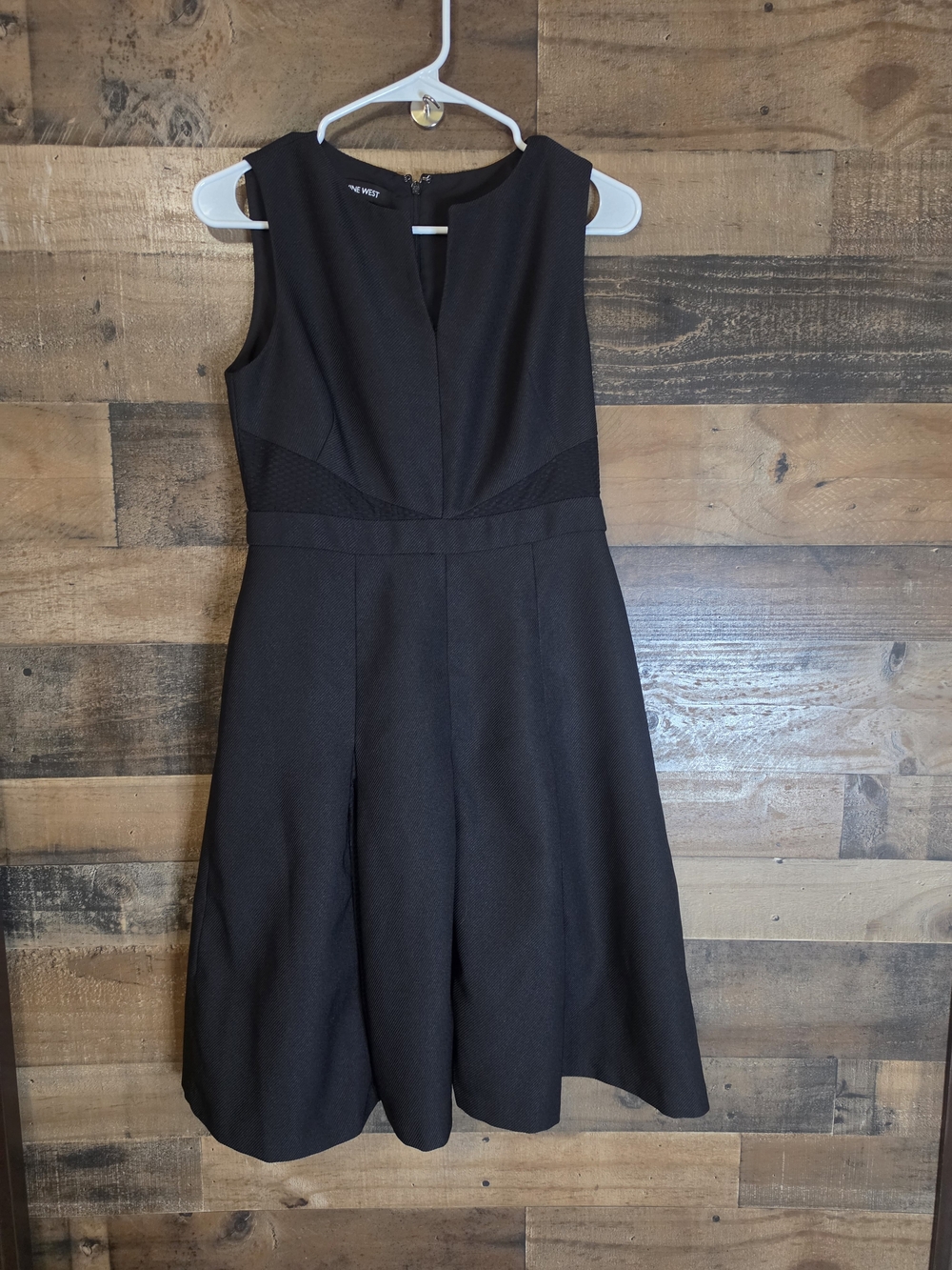 Nine West Black Sleeveless Fit-and-Flare Dress